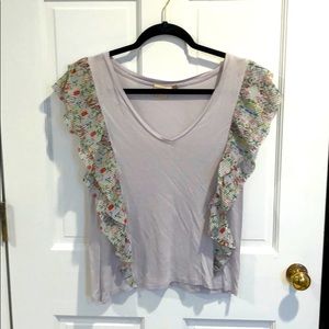 Grey multi color top